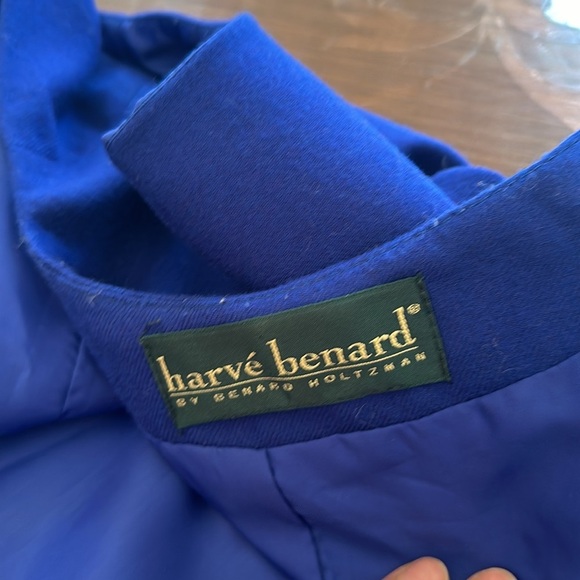 HARVE BENARD Blue Wool Button Front Jumper Vintage - Picture 8 of 9